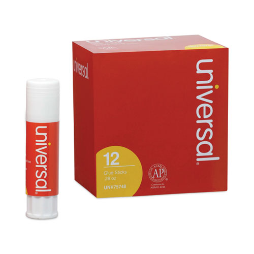 Image of Universal® Glue Stick, 0.28 Oz, Applies And Dries Clear, 12/pack