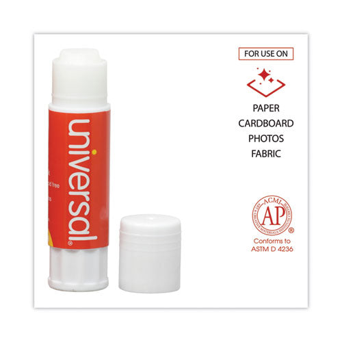 Image of Universal® Glue Stick, 0.28 Oz, Applies And Dries Clear, 12/pack