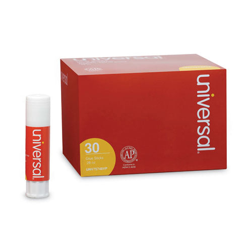 Image of Universal® Glue Stick Value Pack, 0.28 Oz, Applies And Dries Clear, 30/pack