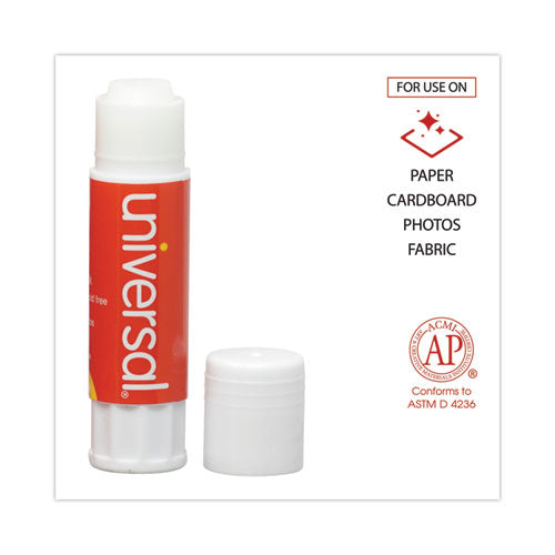Image of Universal® Glue Stick, 0.74 Oz, Applies And Dries Clear, 12/pack