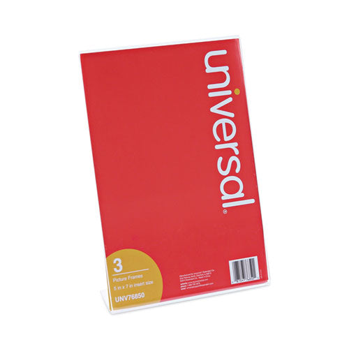 Image of Universal® Clear L-Style Freestanding Frame, 5 X 7 Insert, 3/pack