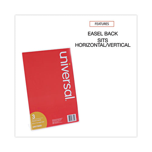 Image of Universal® Clear L-Style Freestanding Frame, 5 X 7 Insert, 3/pack