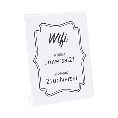 Image of Universal® Clear L-Style Freestanding Frame, 8.5 x 11 Insert, 3/Pack
