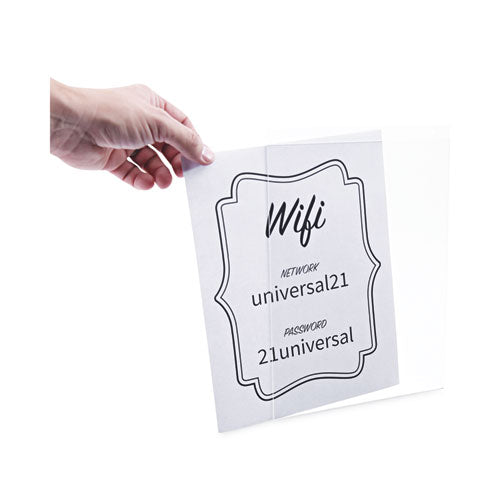 Image of Universal® Wall Mount Sign Holder, 8.5 x 11, Vertical, Clear