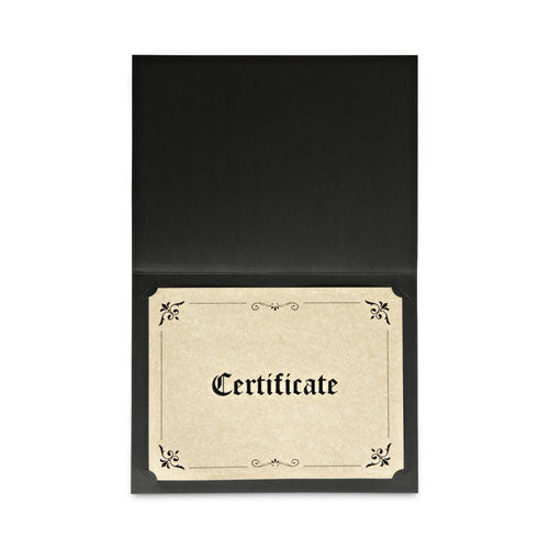 Image of Universal® Certificate/Document Cover, 8.5 x 11; 8 x 10; A4, Black, 6/Pack