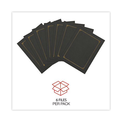 Image of Universal® Certificate/Document Cover, 8.5 x 11; 8 x 10; A4, Black, 6/Pack