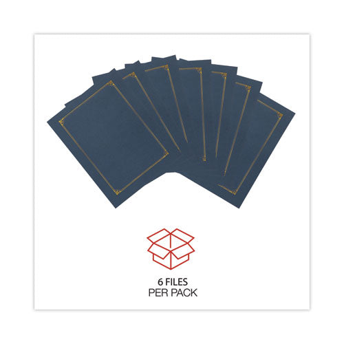 Image of Universal® Certificate/Document Cover, 8.5 x 11; 8 x 10; A4, Navy, 6/Pack