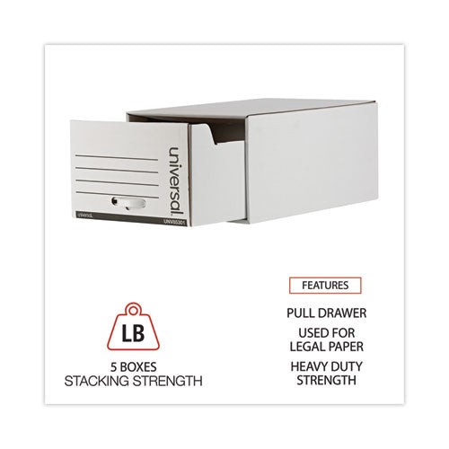 Image of Universal® Heavy-Duty Storage Drawers, Legal Files, 17.25" X 25.5" X 11.5", White, 6/carton