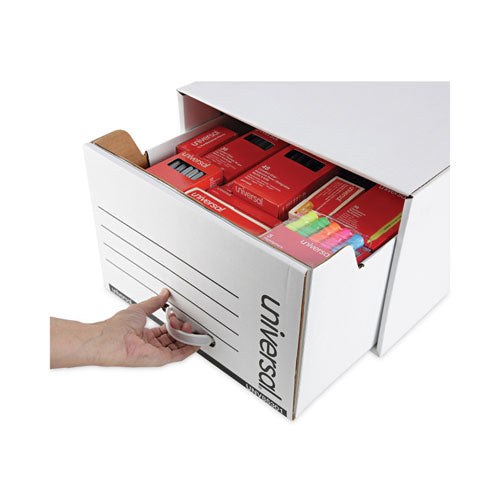Image of Universal® Heavy-Duty Storage Drawers, Legal Files, 17.25" X 25.5" X 11.5", White, 6/carton