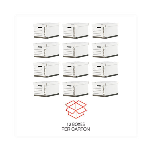 Image of Universal® Medium-Duty Lift-Off Lid Boxes, Letter/legal Files, 12" X 15" X 10", White, 12/carton