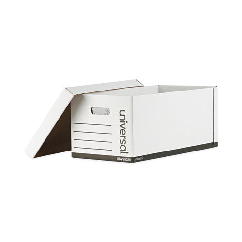 Image of Universal® Medium-Duty Easy Assembly Storage Box, Letter Files, White, 12/carton