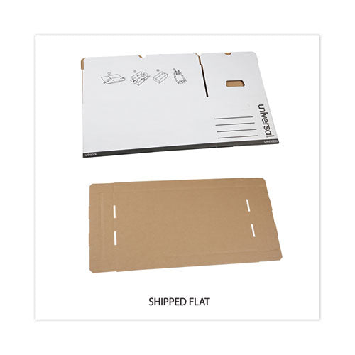 Image of Universal® Medium-Duty Easy Assembly Storage Box, Letter Files, White, 12/carton
