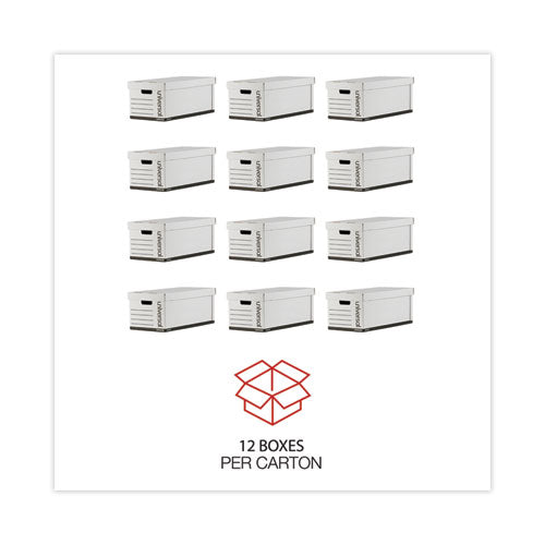 Image of Universal® Medium-Duty Easy Assembly Storage Box, Letter Files, White, 12/carton