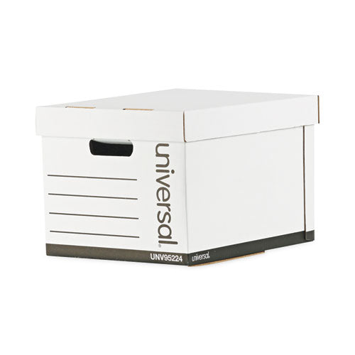 Image of Universal® Heavy-Duty Fast Assembly Lift-Off Lid Storage Box, Letter/legal Files, White, 12/carton