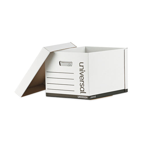 Image of Universal® Heavy-Duty Fast Assembly Lift-Off Lid Storage Box, Letter/legal Files, White, 12/carton