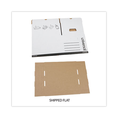 Image of Universal® Heavy-Duty Fast Assembly Lift-Off Lid Storage Box, Letter/legal Files, White, 12/carton