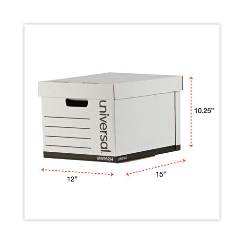 Image of Universal® Heavy-Duty Fast Assembly Lift-Off Lid Storage Box, Letter/legal Files, White, 12/carton
