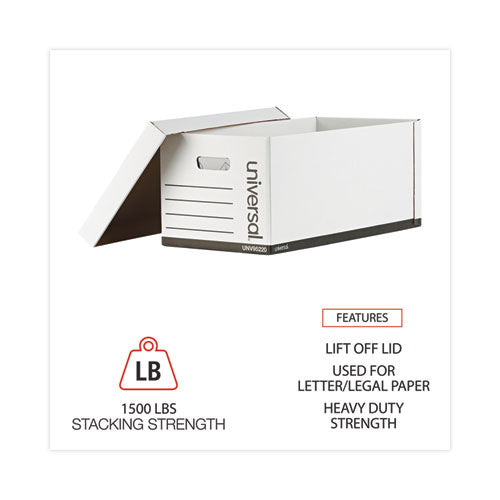 Image of Universal® Professional-Grade Heavy-Duty Storage Boxes, Letter/legal Files, White, 12/carton