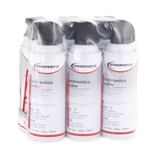 Image of Innovera® Compressed Air Duster Cleaner, 10 Oz Can, 6/pack