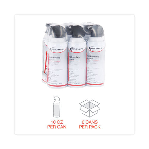 Image of Innovera® Compressed Air Duster Cleaner, 10 Oz Can, 6/pack