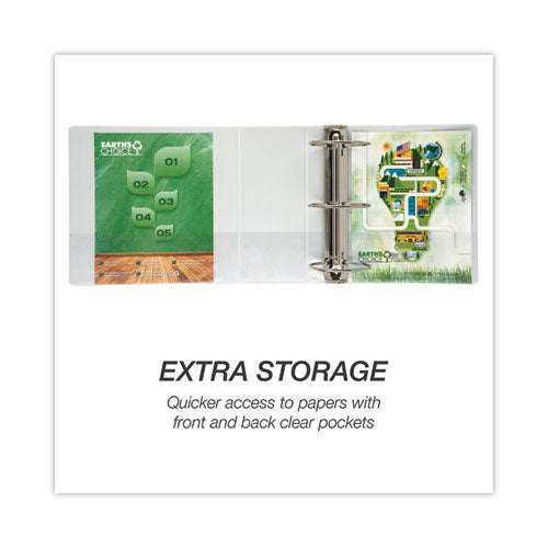 Image of Samsill® Earth's Choice Plant-Based Round Ring View Binder, 3 Rings, 5" Capacity, 11 x 8.5, White