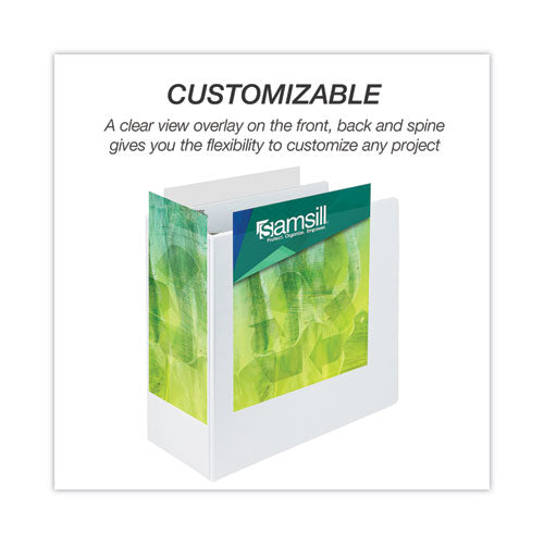 Image of Samsill® Earth's Choice Plant-Based Round Ring View Binder, 3 Rings, 5" Capacity, 11 x 8.5, White