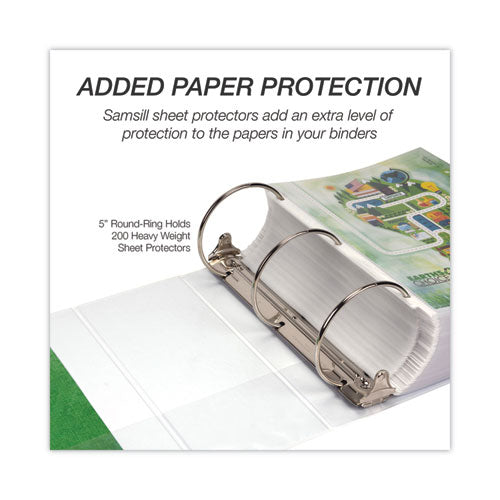 Image of Samsill® Earth's Choice Plant-Based Round Ring View Binder, 3 Rings, 5" Capacity, 11 x 8.5, White