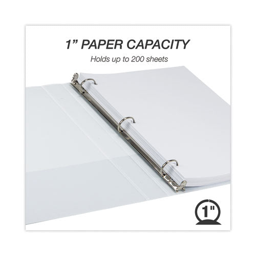 Image of Samsill® Earth's Choice Plant-Based Round Ring View Binder, 3 Rings, 1" Capacity, 11 x 8.5, White