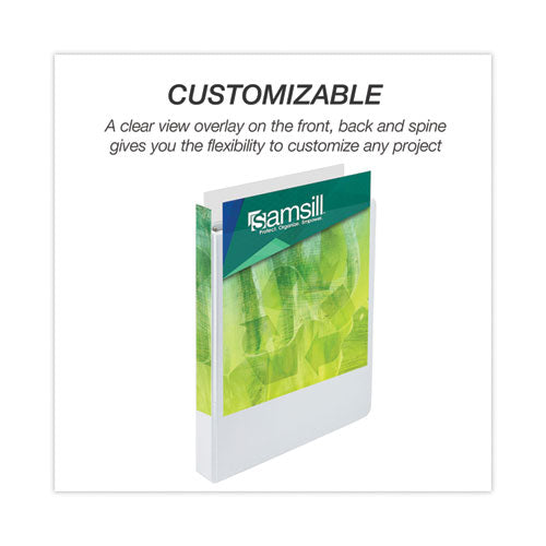 Image of Samsill® Earth's Choice Plant-Based Round Ring View Binder, 3 Rings, 1" Capacity, 11 x 8.5, White