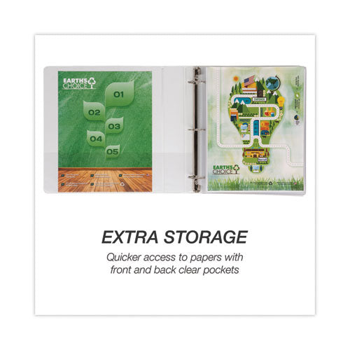 Image of Samsill® Earth's Choice Plant-Based Round Ring View Binder, 3 Rings, 1.5" Capacity, 11 x 8.5, White