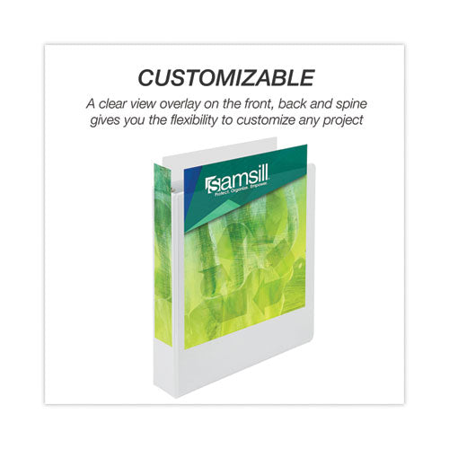 Image of Samsill® Earth's Choice Plant-Based Round Ring View Binder, 3 Rings, 1.5" Capacity, 11 x 8.5, White