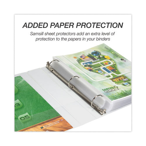 Image of Samsill® Earth's Choice Plant-Based Round Ring View Binder, 3 Rings, 1.5" Capacity, 11 x 8.5, White