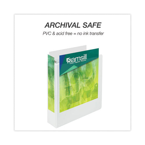 Image of Samsill® Earth's Choice Plant-Based Round Ring View Binder, 3 Rings, 2" Capacity, 11 x 8.5, White