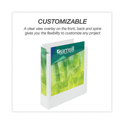 Image of Samsill® Earth's Choice Plant-Based Round Ring View Binder, 3 Rings, 2" Capacity, 11 x 8.5, White