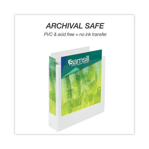 Image of Samsill® Earth's Choice Plant-Based Round Ring View Binder, 3 Rings, 3" Capacity, 11 x 8.5, White