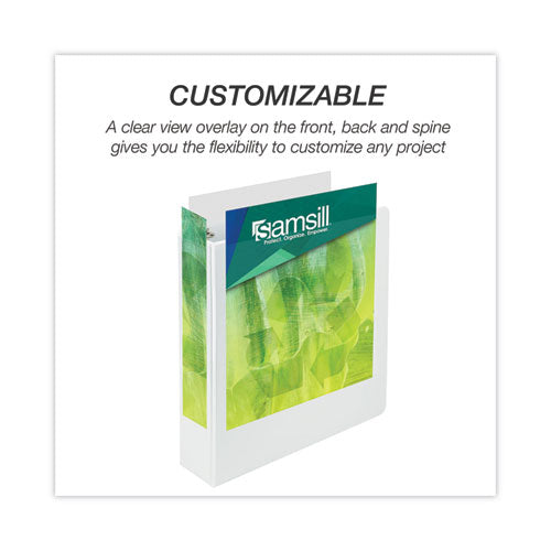 Image of Samsill® Earth's Choice Plant-Based Round Ring View Binder, 3 Rings, 3" Capacity, 11 x 8.5, White