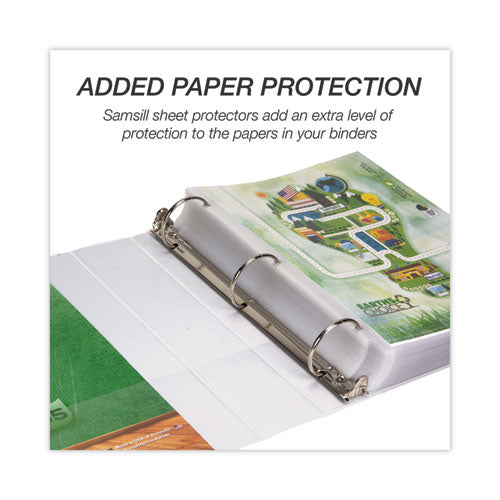 Image of Samsill® Earth's Choice Plant-Based Round Ring View Binder, 3 Rings, 3" Capacity, 11 x 8.5, White