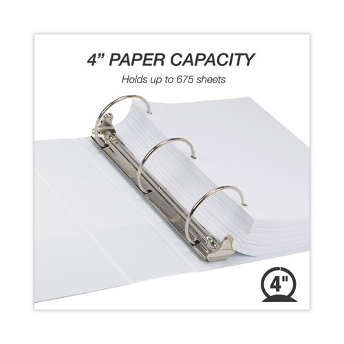 Image of Samsill® Earth's Choice Plant-Based Round Ring View Binder, 3 Rings, 4" Capacity, 11 x 8.5, White