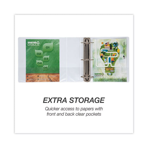 Image of Samsill® Earth's Choice Plant-Based Round Ring View Binder, 3 Rings, 4" Capacity, 11 x 8.5, White
