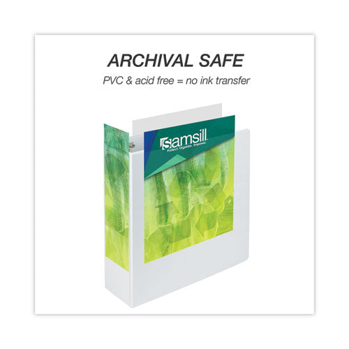 Image of Samsill® Earth's Choice Plant-Based Round Ring View Binder, 3 Rings, 4" Capacity, 11 x 8.5, White