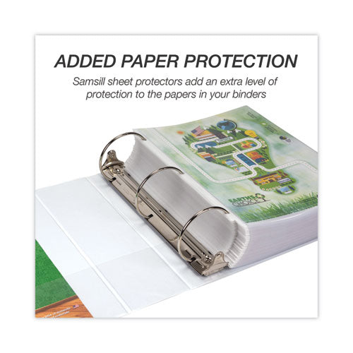 Image of Samsill® Earth's Choice Plant-Based Round Ring View Binder, 3 Rings, 4" Capacity, 11 x 8.5, White