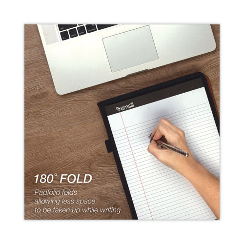 Image of Samsill® Two-Tone Padfolio with Spine Accent, 10.6w x 14.25h, Polyurethane, Tan/Brown