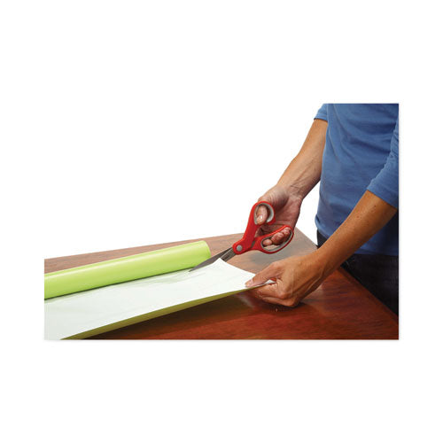 Image of Scotch® Multi-Purpose Scissors, 8" Long, 3.38" Cut Length, Straight Gray/Red Handle