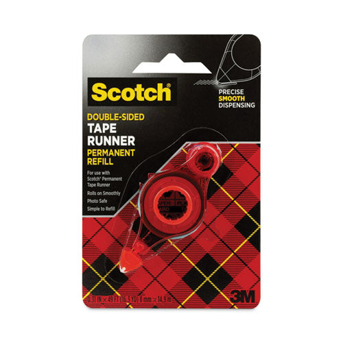 Image of Scotch® Refill for the Redesigned Scotch 6055 Tape Runner Dispenser, 0.31" x 49 ft, Dries Clear