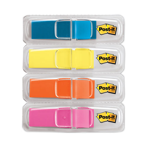 Image of Post-it® Flags Highlighting Page Flags, 4 Bright Colors, 0.5 x 1.75, 35/Color, 4 Dispensers/Pack