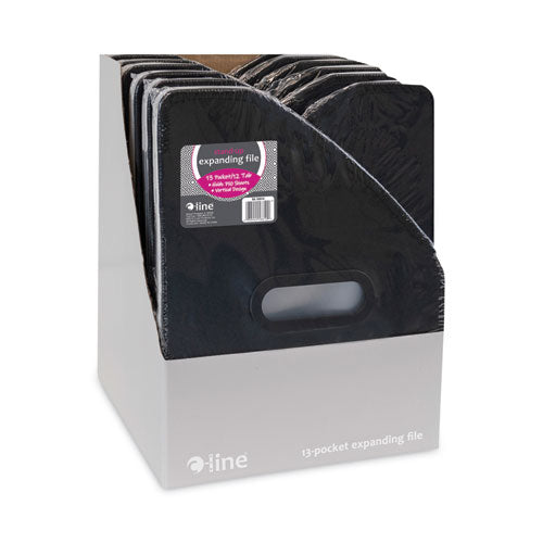 Image of C-Line® Vertical Expanding File, 10" Expansion, 13 Sections, 1/12-Cut Tabs, Letter Size, Black