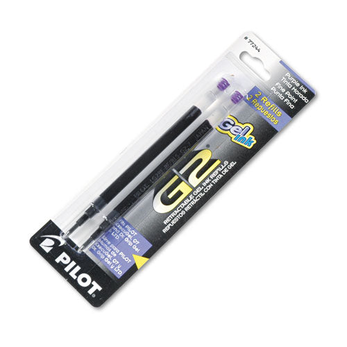 Image of Pilot® Refill For Pilot B2p, Dr Grip, G2, G6, Mr Metropolitan, Precise Begreen And Q7 Gel Pens, Fine Tip, Purple Ink, 2/pack