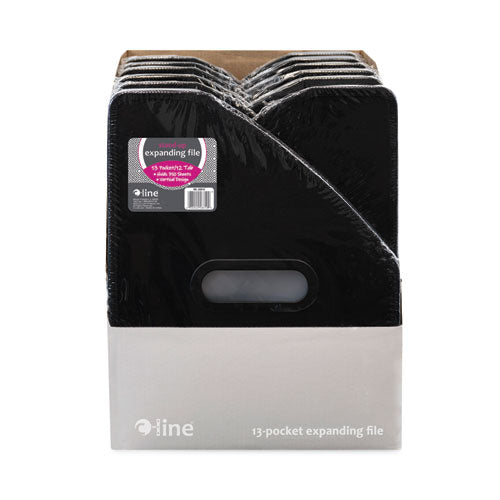 Image of C-Line® Vertical Expanding File, 10" Expansion, 13 Sections, 1/12-Cut Tabs, Letter Size, Black