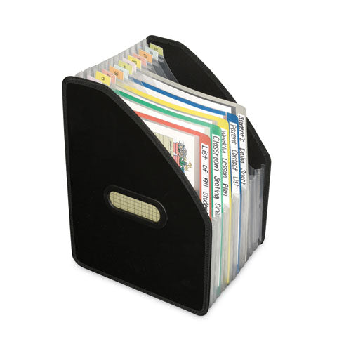 Image of C-Line® Vertical Expanding File, 10" Expansion, 13 Sections, 1/12-Cut Tabs, Letter Size, Black