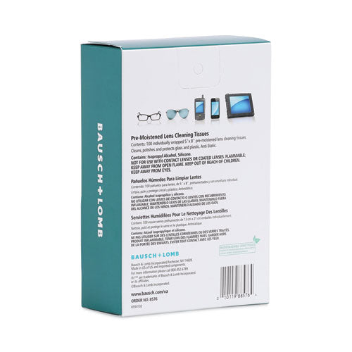 Image of Bausch & Lomb Sight Savers Pre-Moistened Anti-Fog Tissues With Silicone, 8 X 5, 100/box